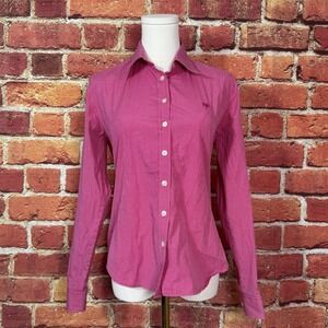 Lilly Pulitzer Women's‎ Size 4 Pink Micro Check Collared Button Front Shirt